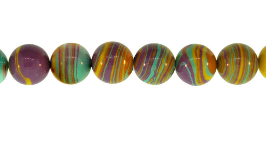 15.5 inch - 16 inch 6mm Rainbow Calsilica Synthetic Plain Round Beads