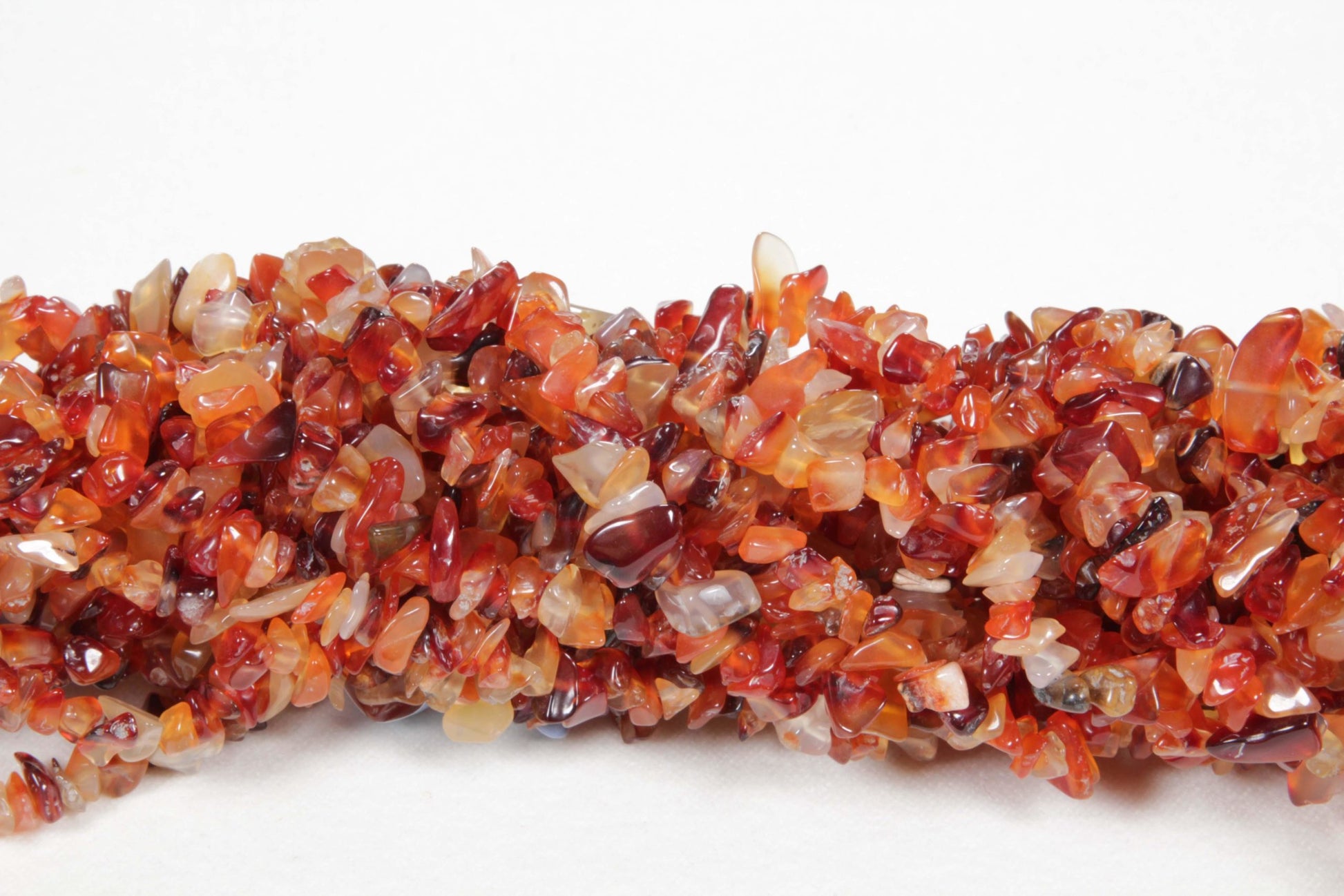 36 inch Carnelian Agate Plain Chip Beads