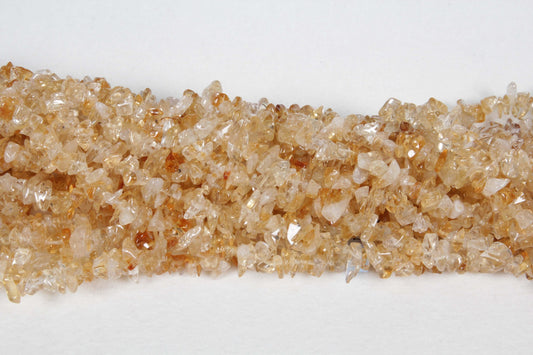 36 inch Citrine Plain Chip Beads