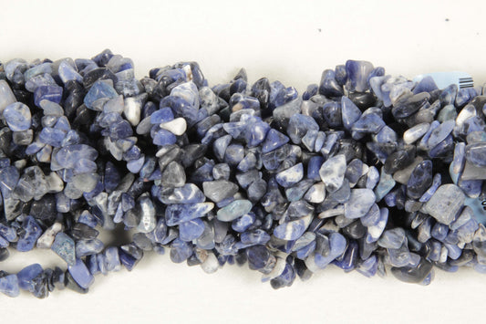 36 inch Sodalite Plain Chip Beads