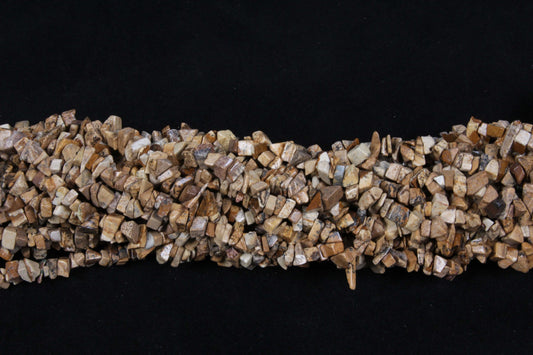 36 inch Picture Jasper Plain Chip Beads
