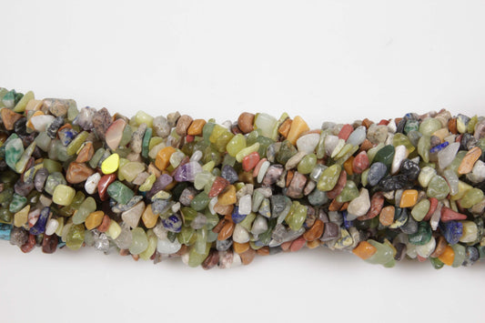 36 inch Mix Stones Plain Chip Beads