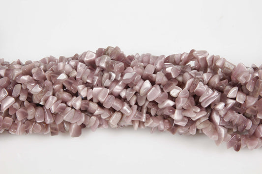 36 inch Purple Fiber Optic Synthetic Plain Chip Beads