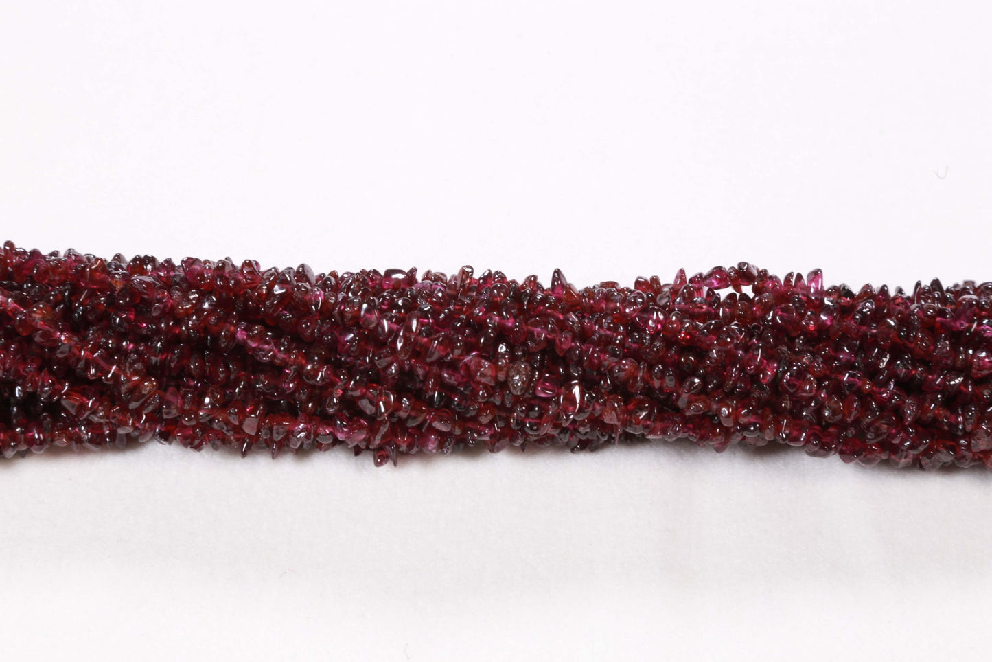 36 inch Garnet Plain Chip Beads