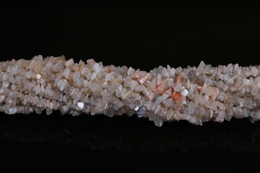 36 inch Moonstone Plain Chip Beads