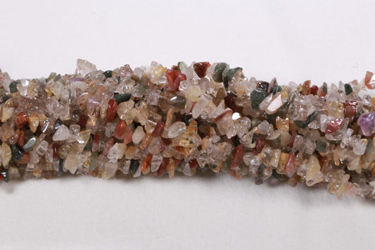 36 inch Mix Quartz Plain Chip Beads