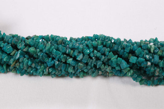 36 inch Russian Amazonite Plain Chip Beads