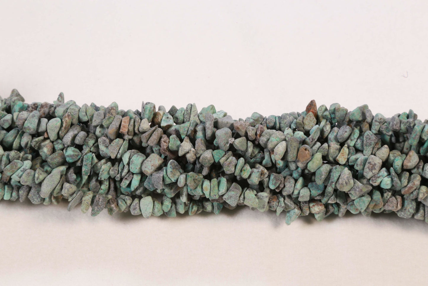 36 inch African Turquoise Plain Chip Beads