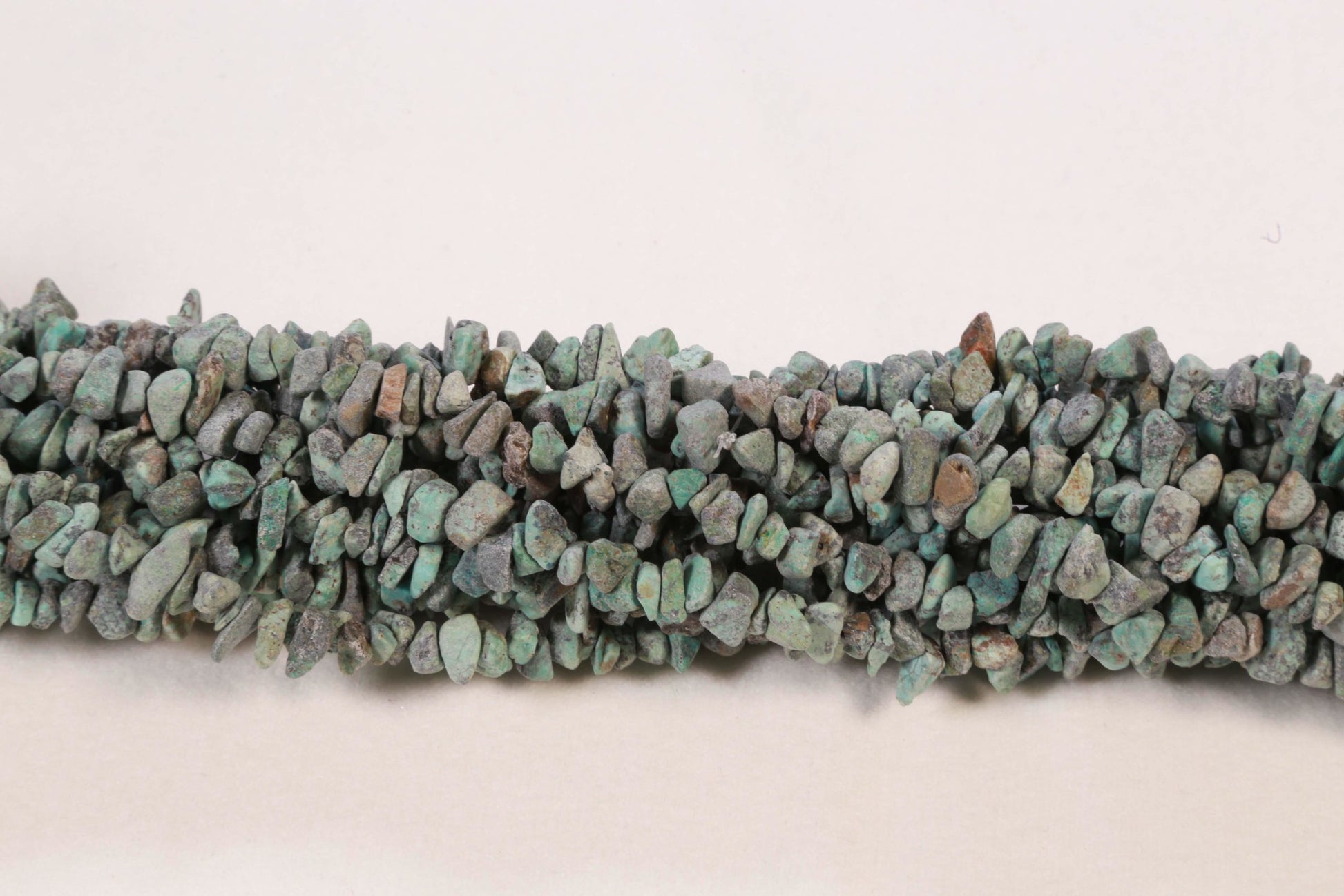 36 inch African Turquoise Plain Chip Beads