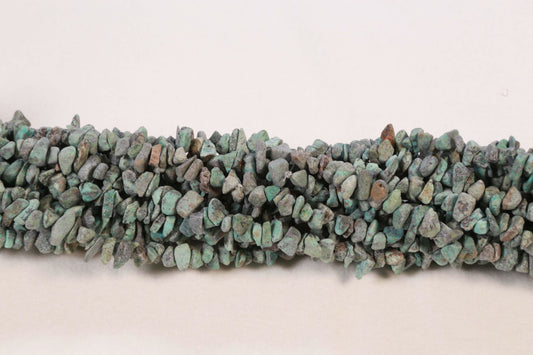 36 inch African Turquoise Plain Chip Beads