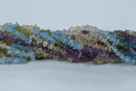 36 inch Multicolor Plain Chip Beads