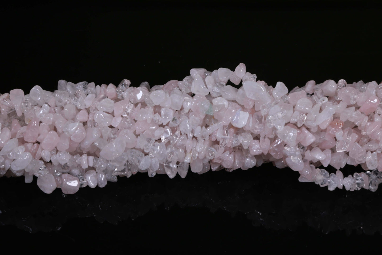 36 inch Rose Quartz Plain Chip Beads