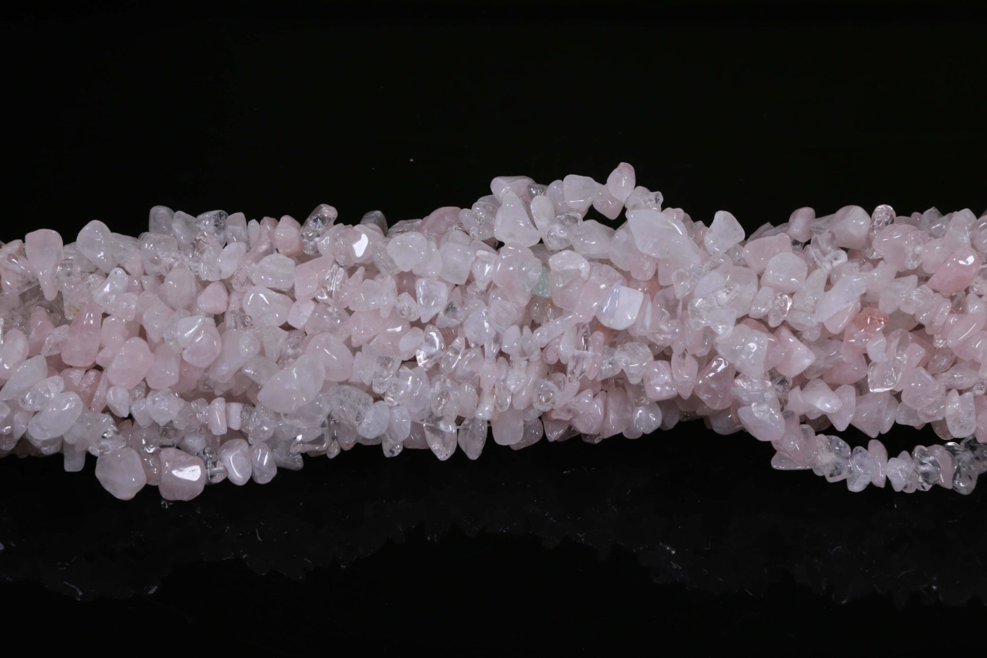 36 inch Rose Quartz Plain Chip Beads