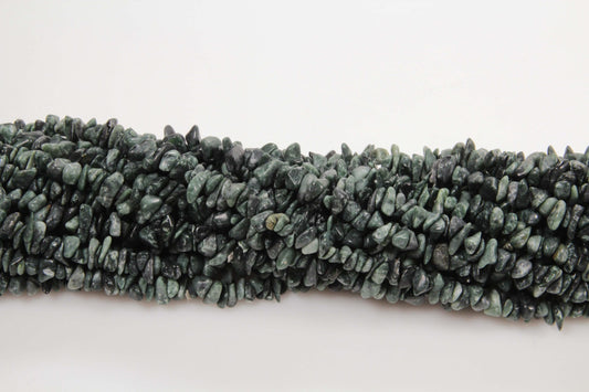 36 inch Green Opal Plain Chip Beads