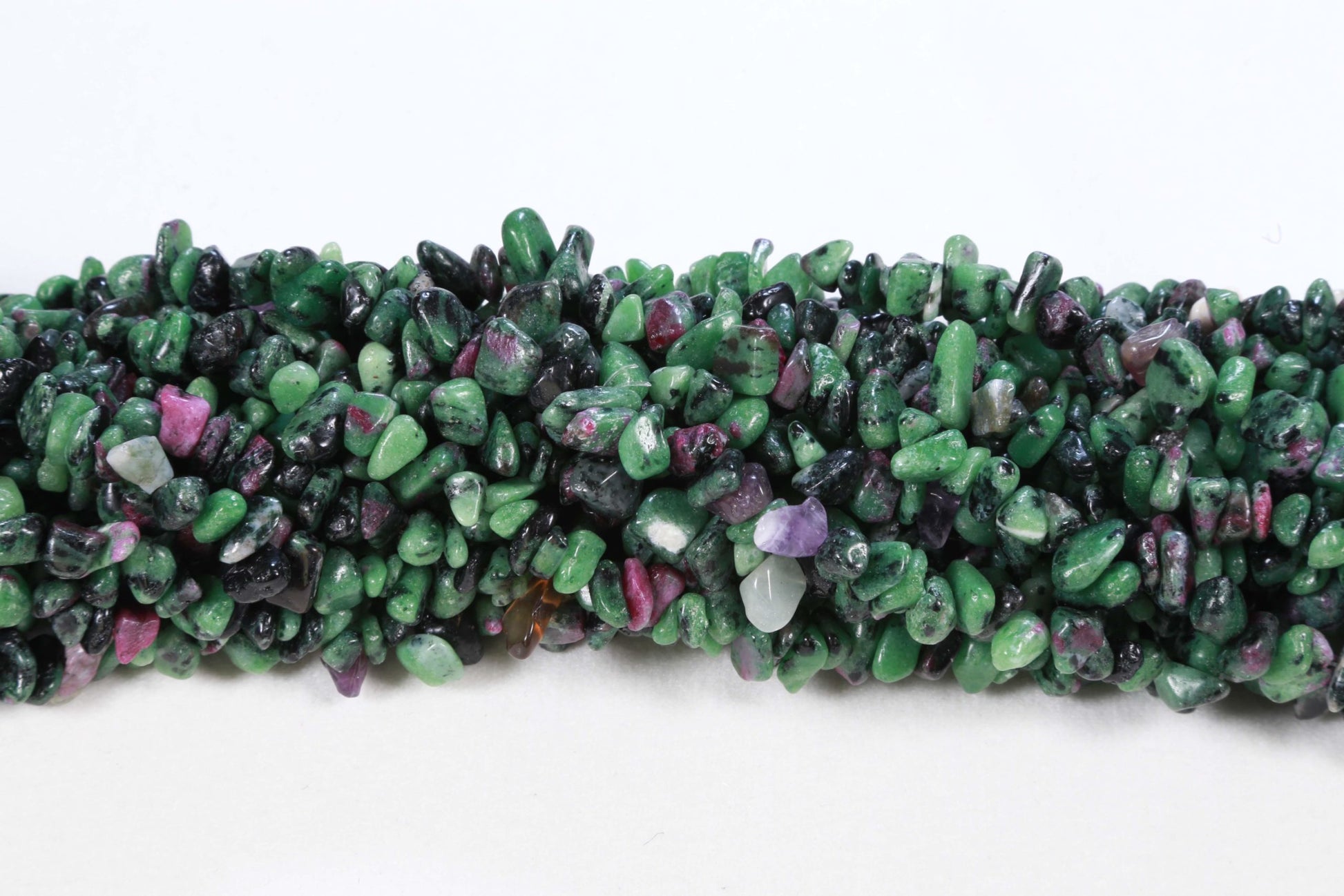 36 inch Ruby Zoisite Plain Chip Beads