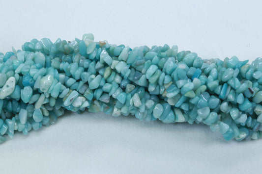 36 inch Chinese Amazonite Plain Chip Beads