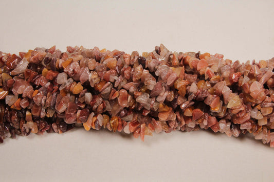 36 inch Rutile Quartz Glass Plain Chip Beads