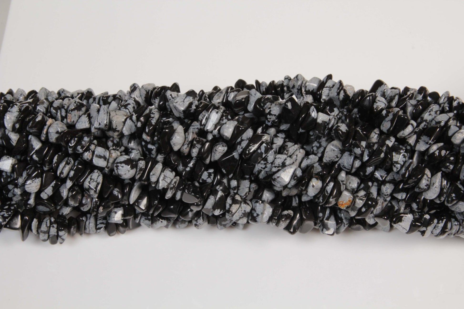 36 inch Snow Flake Plain Chip Beads