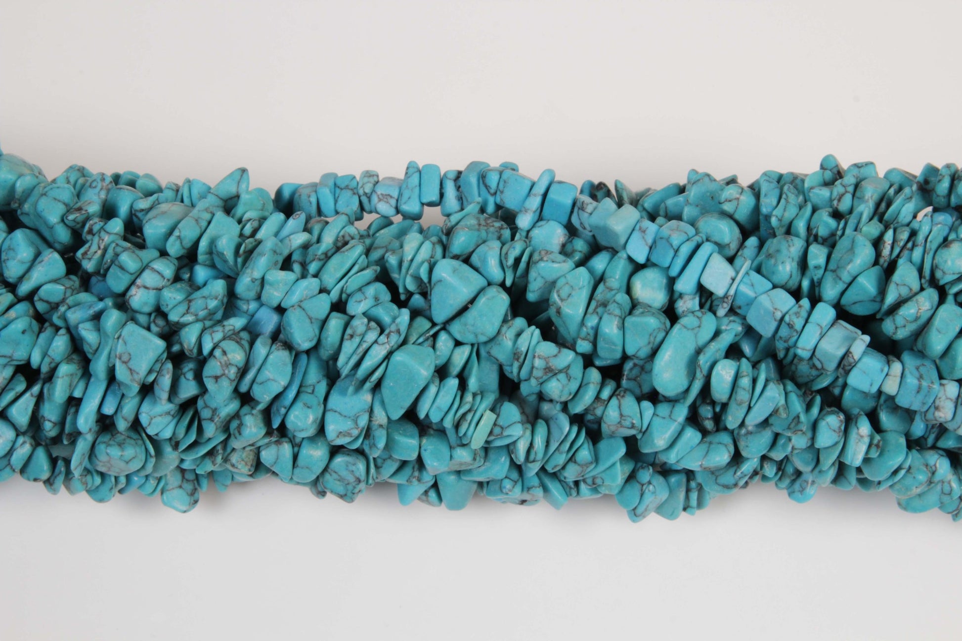 36 inch Synthetic Turquoise Plain Chip Beads