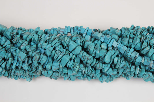 36 inch Synthetic Turquoise Plain Chip Beads