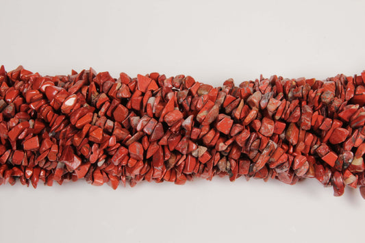 36 inch Red Jasper Plain Chip Beads