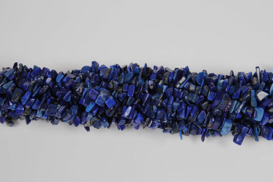 36 inch Natural Lapis Plain Chip Beads