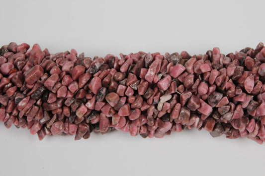 36 inch Rhodonite Plain Chip Beads