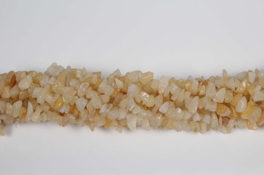 36 inch Yellow Serpentine Plain Chip Beads