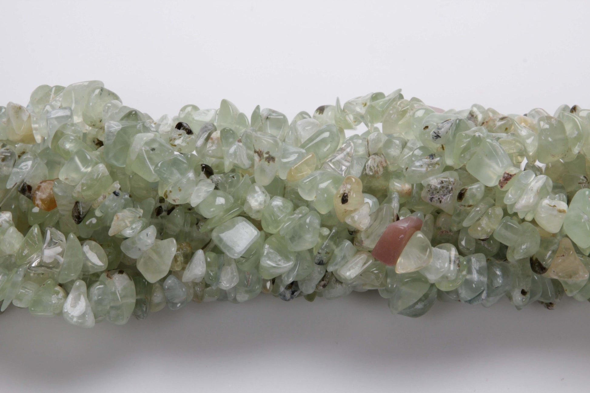 36 inch Prehnite Plain Chip Beads