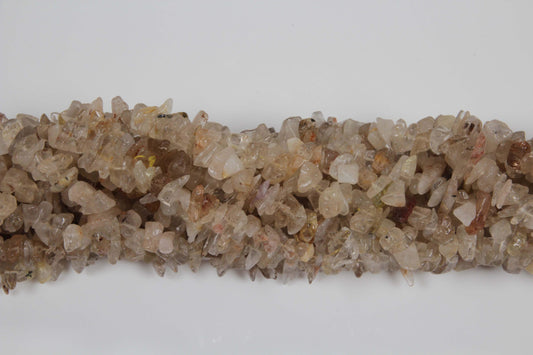 36 inch Rutilated Quartz Glass Plain Chip Beads