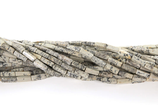 16 inch 4X13mm Dendrite Agate Plain Square Tube Beads