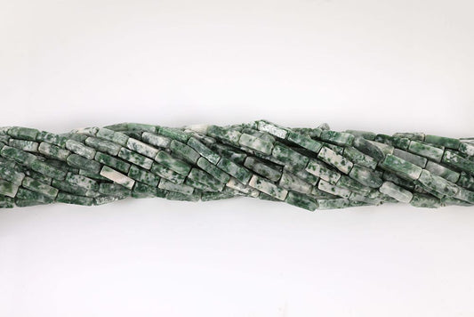 16 inch 4X13mm Tree Agate Plain Square Tube Beads