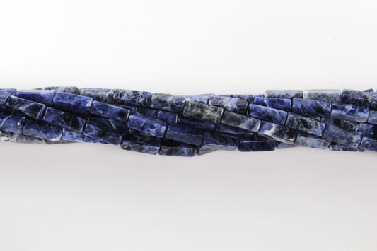 16 inch 4X13mm African Sodalite Plain Square Tube Beads