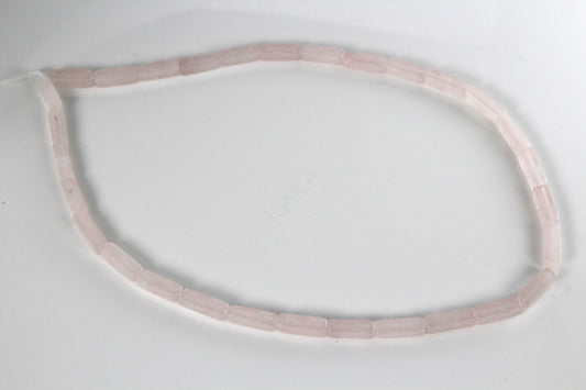 16 inch 4X13mm Rose Quartz Plain Square Tube Beads