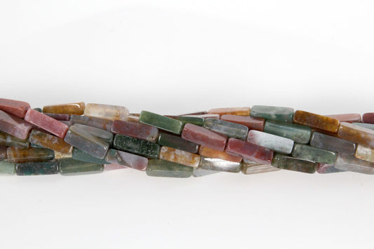 16 inch 4X13mm Fancy Jasper Plain Square Tube Beads