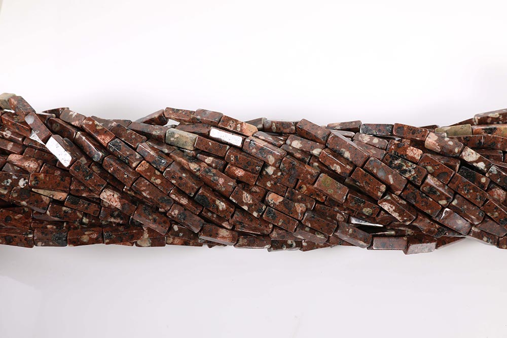 16 inch 4X13mm Mica Jasper Plain Square Tube Beads