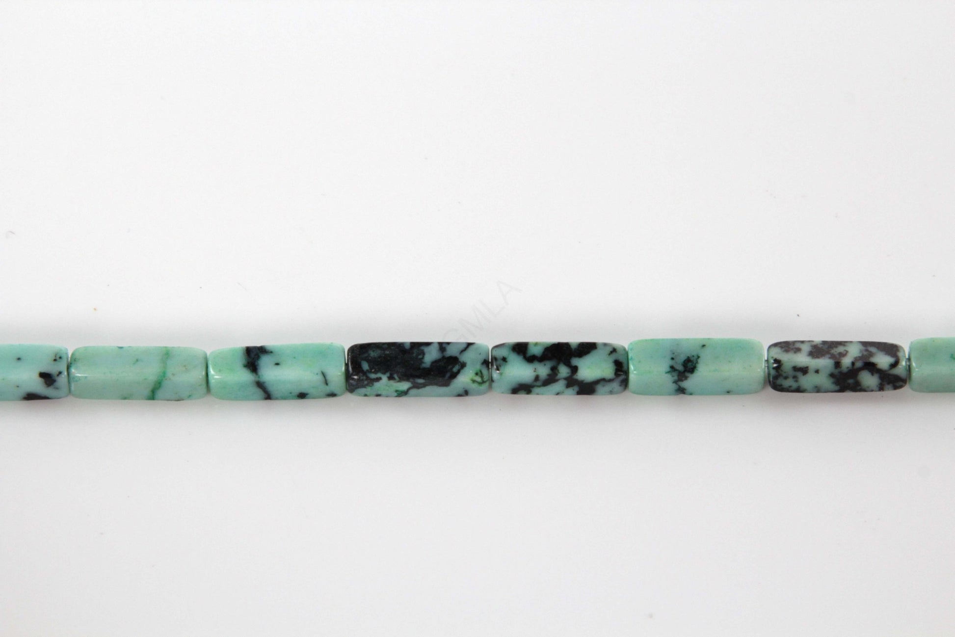 16 inch 4X13mm Green Variscite Jasper Plain Square Tube Beads