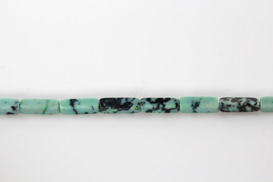 16 inch 4X13mm Green Variscite Jasper Plain Square Tube Beads