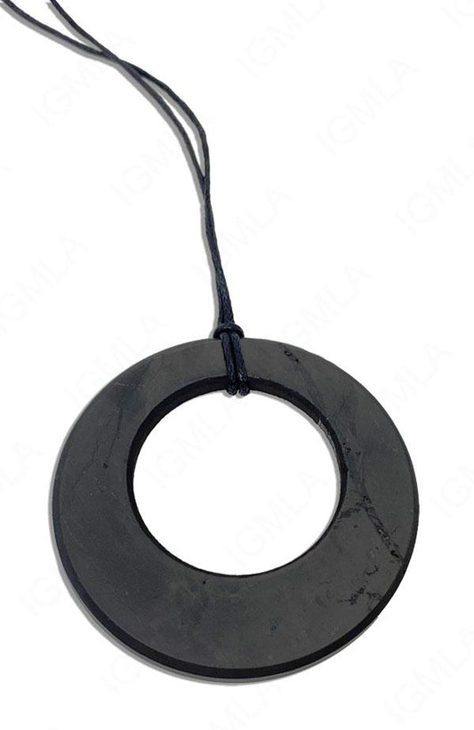 Shungite Circle within a circle Pendant