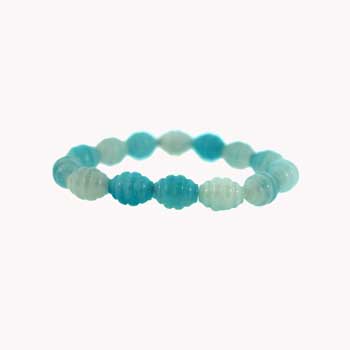 10X13mm Dyed Blue Amazonite Jasper Melon Bracelets
