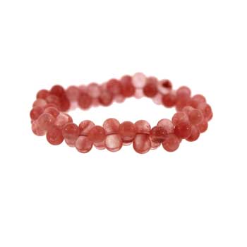Cherry Quartz Glass Peanut Bracelets