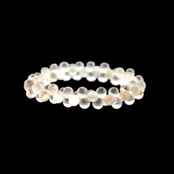White Quartz Glass Peanut Bracelets