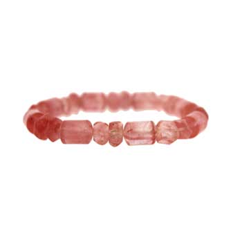 8mm Cherry Quartz Glass Freeform And Capsule Bracelets