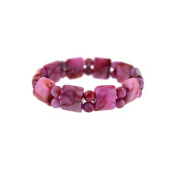 Dyed Pink Matrix Jasper Tanker Bracelets