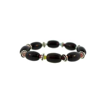 10 X 14mm Dark Smoky Quartz Glass Melon Bracelets