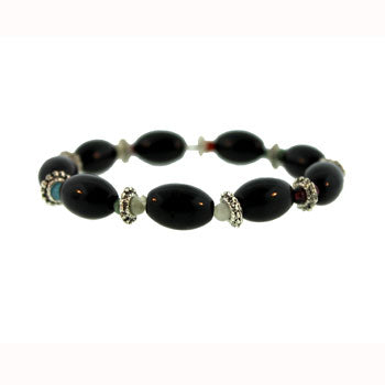 10 X 14mm Black Agate Melon Bracelets