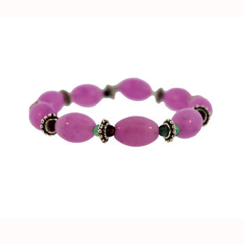 10 X 14mm Dyed Purple Quartz Glass Melon Bracelets