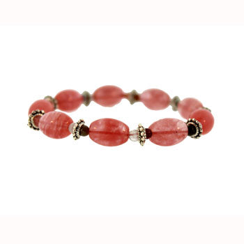 10 X 14mm Cherry Quartz Glass Melon Bracelets