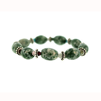 10 X 14mm Green Spot Agate Melon Bracelets