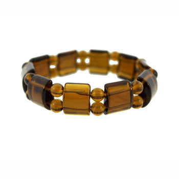 Smoky Quartz Glass Tanker Bracelets